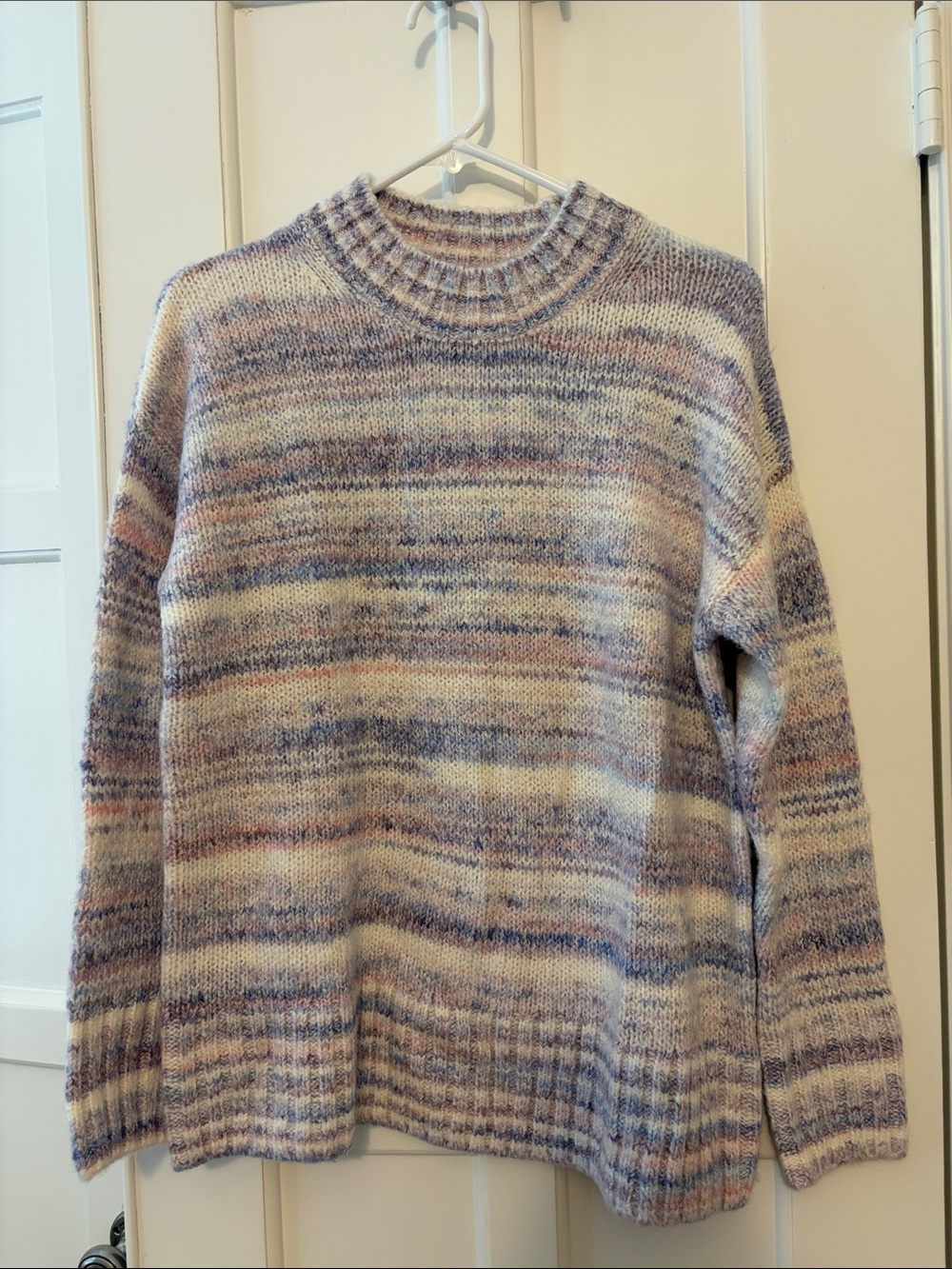 J. Crew Multicolor Pastel Striped Crewneck Sweater